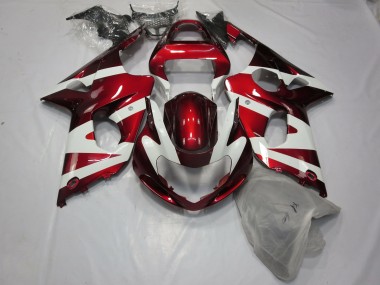 Rosso Intenso & Bianco 00-02 Suzuki GSXR 1000 Carene Moto