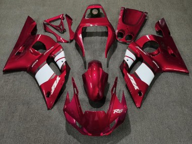 Rosso Intenso & Bianco 98-02 Yamaha R6 Carene Moto