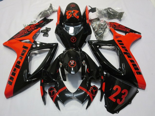 Rosso Jordan 06-07 Suzuki GSXR 600-750 Carene Moto Rosso Jordan 06-07 Suzuki GSXR 600-750 Carene Moto