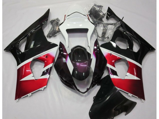 Rosso Lucido & Bianco 03-04 Suzuki GSXR 1000 Carene Moto Rosso Lucido & Bianco 03-04 Suzuki GSXR 1000 Carene Moto