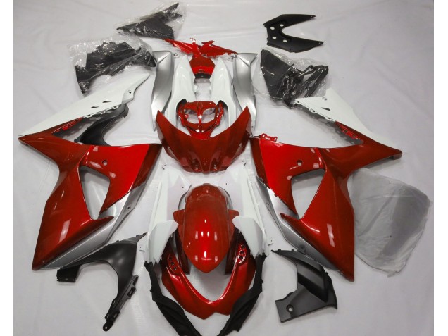 Rosso Lucido & Bianco 09-16 Suzuki GSXR 1000 Carene Moto Rosso Lucido & Bianco 09-16 Suzuki GSXR 1000 Carene Moto