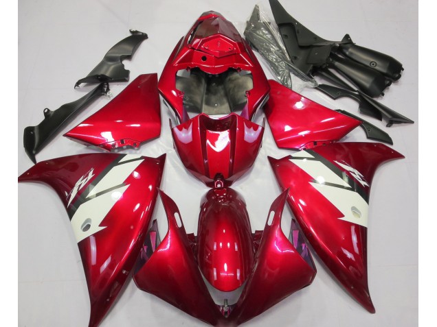 Rosso Lucido & Bianco 12-14 Yamaha R1 Carene Moto Rosso Lucido & Bianco 12-14 Yamaha R1 Carene Moto