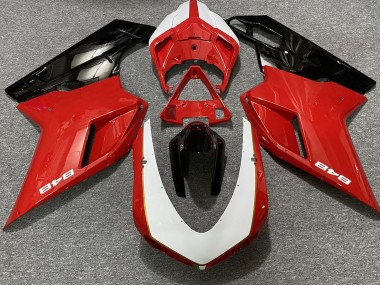 Rosso Lucido & Bianco (Adesivo 848) 07-14 Ducati 848 1098 1198 Carene Moto