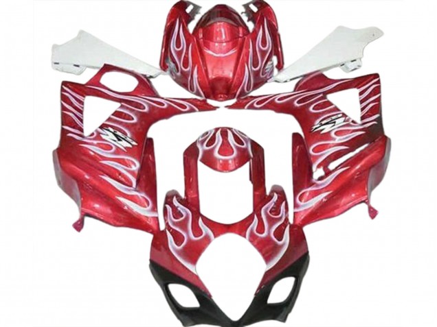 Rosso Lucido & Bianco Fiamma 07-08 Suzuki GSXR 1000 Carene Moto Rosso Lucido & Bianco Fiamma 07-08 Suzuki GSXR 1000 Carene Moto