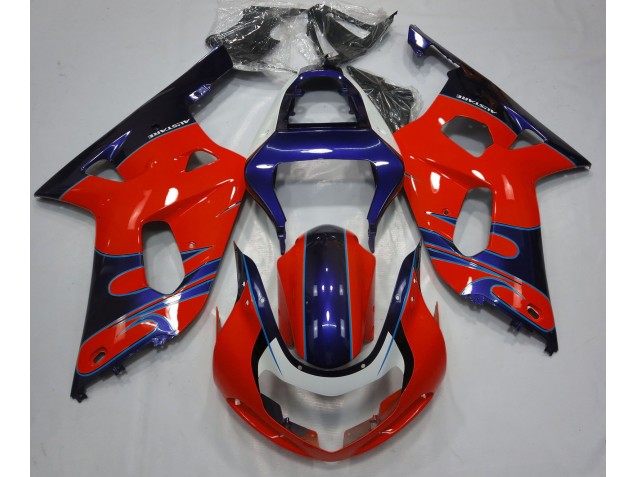 Rosso Lucido & Blu 01-03 Suzuki GSXR 600-750 Carene Moto Rosso Lucido & Blu 01-03 Suzuki GSXR 600-750 Carene Moto