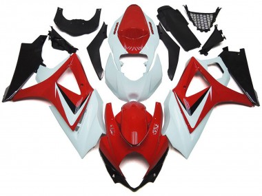 Rosso Lucido Con Stile Bianco OEM 07-08 Suzuki GSXR 1000 Carene Moto