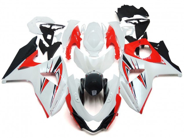 Rosso Lucido Con Stile Personalizzato Bianco & Nero 09-16 Suzuki GSXR 1000 Carene Moto