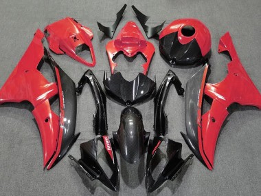 Rosso Lucido & Fibra Di Carbonio 08-16 Yamaha R6 Carene Moto