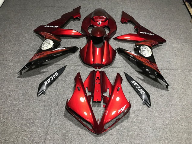 Rosso Lucido & Loghi 04-06 Yamaha R1 Carene Moto Rosso Lucido & Loghi 04-06 Yamaha R1 Carene Moto