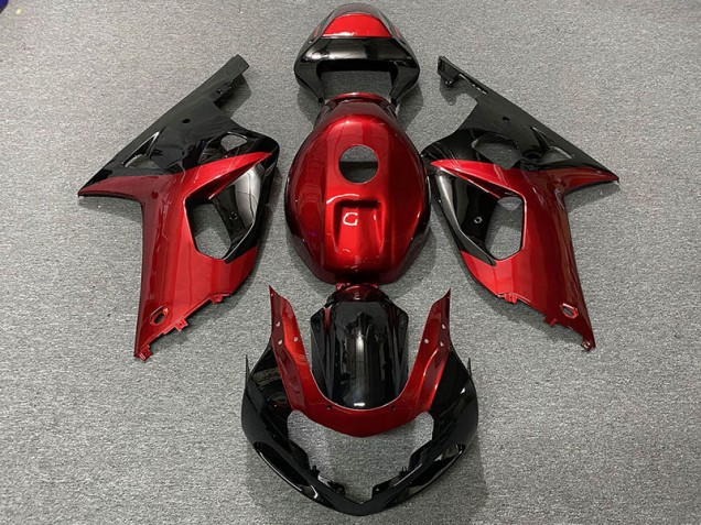 Rosso Lucido & Nero 01-03 Suzuki GSXR 600-750 Carene Moto Rosso Lucido & Nero 01-03 Suzuki GSXR 600-750 Carene Moto