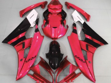 Rosso Lucido & Nero 06-07 Yamaha R6 Carene Moto