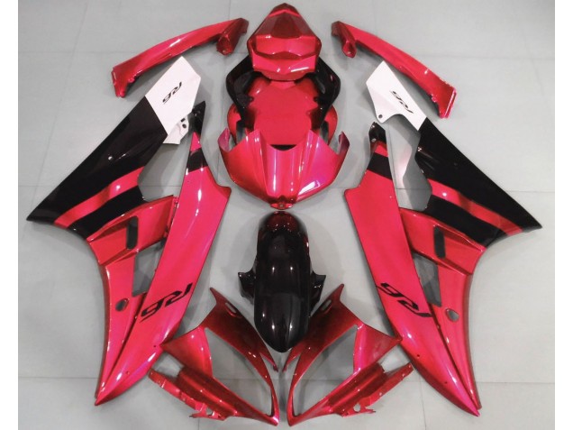 Rosso Lucido & Nero 06-07 Yamaha R6 Carene Moto Rosso Lucido & Nero 06-07 Yamaha R6 Carene Moto