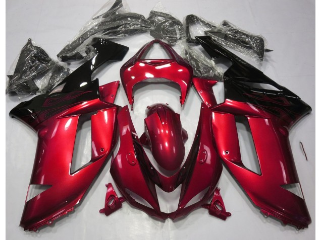 Rosso Lucido & Nero 07-08 Kawasaki ZX6R Carene Moto Rosso Lucido & Nero 07-08 Kawasaki ZX6R Carene Moto