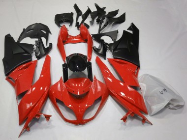 Rosso Lucido & Nero 09-12 Kawasaki ZX6R Carene Moto