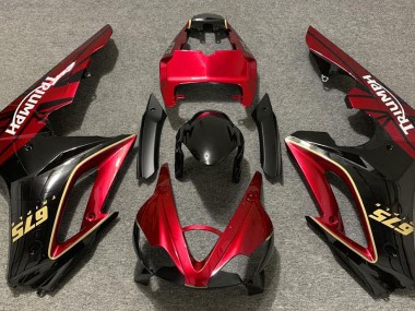 Rosso Lucido & Nero 09-12 Triumph Daytona 675 Carene Moto