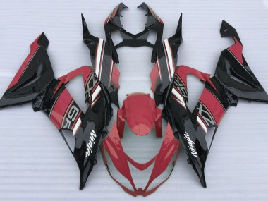 Rosso Lucido & Nero 13-18 Kawasaki ZX6R Carene Moto