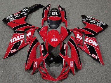 Rosso Lucido & Nero Motul 11-24 Suzuki GSXR 600-750 Carene Moto
