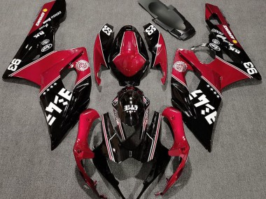 Rosso Lucido & Nero Personalizzato 05-06 Suzuki GSXR 1000 Carene Moto