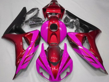 Rosso Lucido & Rosa 06-07 Honda CBR1000RR Carene Moto