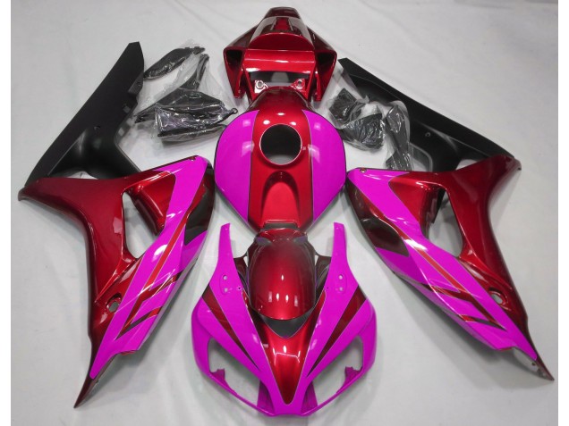 Rosso Lucido & Rosa 06-07 Honda CBR1000RR Carene Moto Rosso Lucido & Rosa 06-07 Honda CBR1000RR Carene Moto