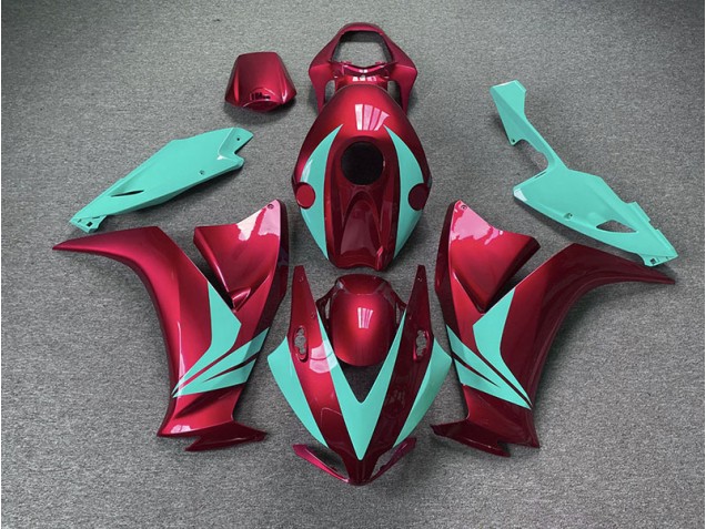 Rosso Lucido & Verde Acqua 12-16 Honda CBR1000RR Carene Moto Rosso Lucido & Verde Acqua 12-16 Honda CBR1000RR Carene Moto