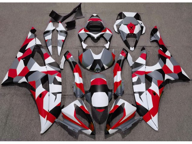 Rosso Mimetico Tinta Unita 08-16 Yamaha R6 Carene Moto Rosso Mimetico Tinta Unita 08-16 Yamaha R6 Carene Moto