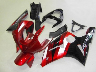 Rosso & Nero 03-04 Kawasaki ZX6R Carene Moto