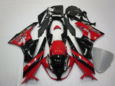 Rosso Nero 09-12 Kawasaki ZX6R Carene Moto