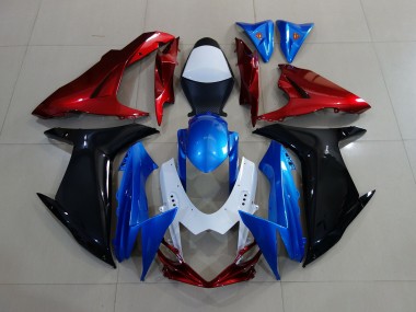 Rosso Nero & Blu Personalizzati 11-24 Suzuki GSXR 600-750 Carene Moto