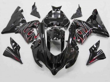 Rosso Nero Fiamma 04-05 Kawasaki ZX10R Carene Moto