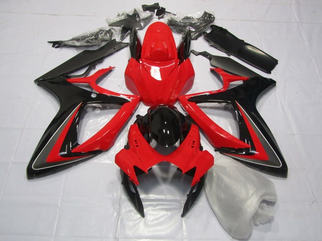 Rosso Nero & Grigio 06-07 Suzuki GSXR 600-750 Carene Moto Rosso Nero & Grigio 06-07 Suzuki GSXR 600-750 Carene Moto