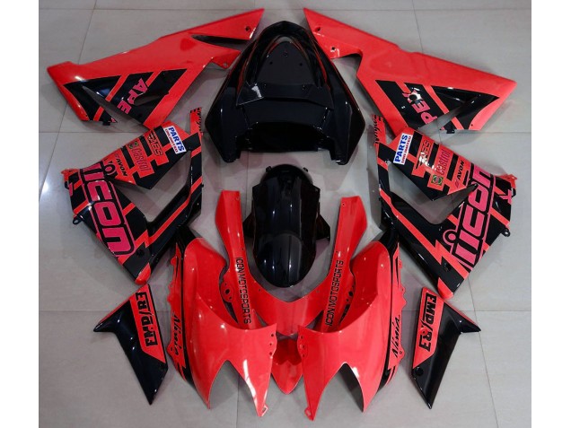 Rosso & Nero & Loghi 04-05 Kawasaki ZX10R Carene Moto Rosso & Nero & Loghi 04-05 Kawasaki ZX10R Carene Moto