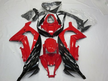 Rosso Nero Lucido 11-15 Kawasaki ZX10R Carene Moto