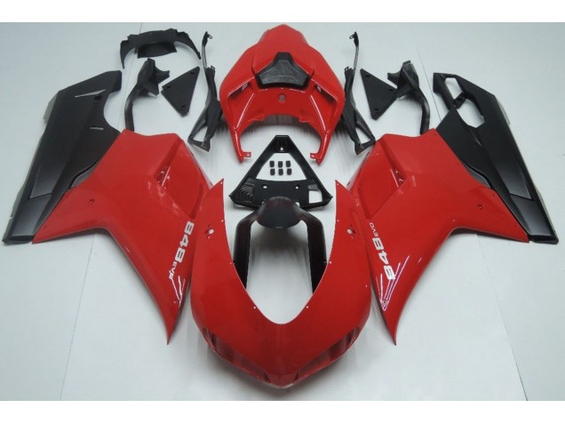 Rosso Nero Opaco 07-14 Ducati 848 1098 1198 Carene Moto Rosso Nero Opaco 07-14 Ducati 848 1098 1198 Carene Moto