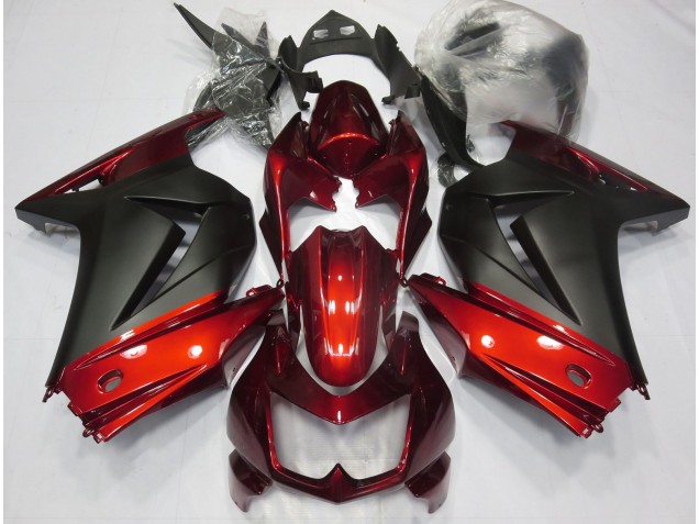 Rosso & Nero Opaco 08-12 Kawasaki Ninja 250 Carene Moto Rosso & Nero Opaco 08-12 Kawasaki Ninja 250 Carene Moto
