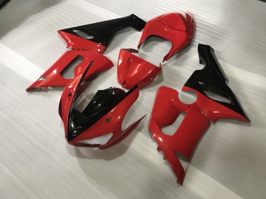 Rosso & Nero Personalizzati 05-06 Kawasaki ZX6R Carene Moto