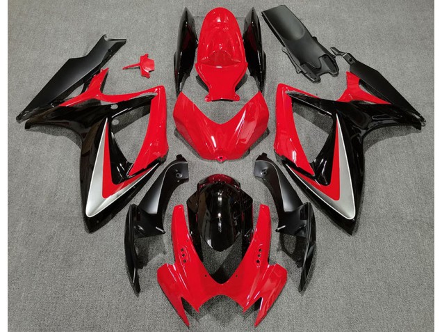 Rosso Nero Stile OEM 06-07 Suzuki GSXR 600-750 Carene Moto Rosso Nero Stile OEM 06-07 Suzuki GSXR 600-750 Carene Moto