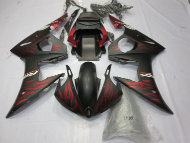 Rosso Opaco Fiamma 03-04 Yamaha R6 Carene Moto