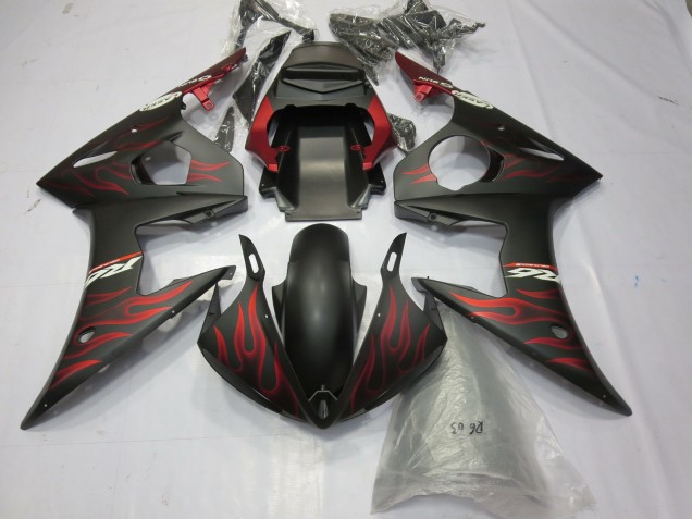Rosso Opaco Fiamma 03-04 Yamaha R6 Carene Moto Rosso Opaco Fiamma 03-04 Yamaha R6 Carene Moto