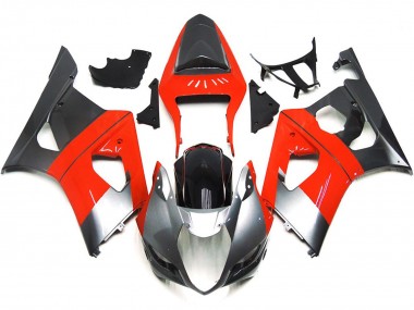 Rosso Semplice & Argento 03-04 Suzuki GSXR 1000 Carene Moto