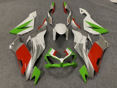 Rosso/Verde & Argento Personalizzati 19-23 Kawasaki ZX6R Carene Moto