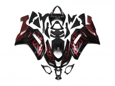 Rouge Brillant Flamme 07-08 Kawasaki ZX6R Carene Moto