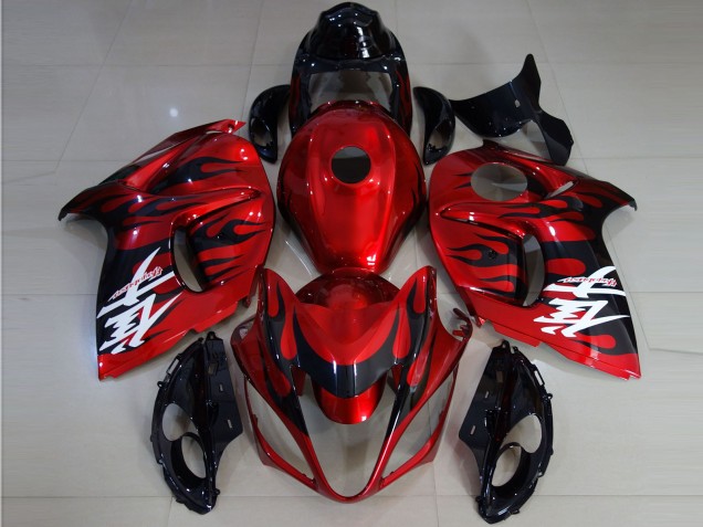 Rouge Vif Et Flamme 08-20 Suzuki GSXR 1300 Carene Moto Rouge Vif Et Flamme 08-20 Suzuki GSXR 1300 Carene Moto