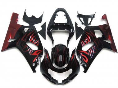 Rouge Vif Flamme 01-03 Suzuki GSXR 600-750 Carene Moto