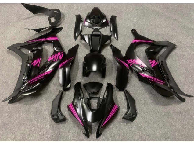 Satinato Nero & Rosa 16-19 Kawasaki ZX10R Carene Moto Satinato Nero & Rosa 16-19 Kawasaki ZX10R Carene Moto