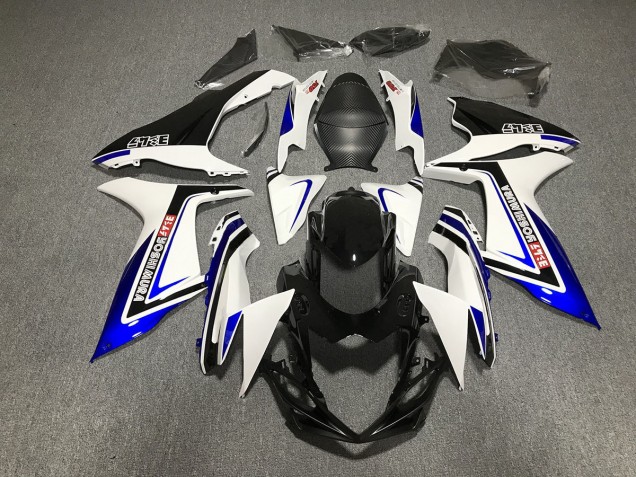 Scritta In Bianco & Nero Blu 11-24 Suzuki GSXR 600-750 Carene Moto Scritta In Bianco & Nero Blu 11-24 Suzuki GSXR 600-750 Carene Moto