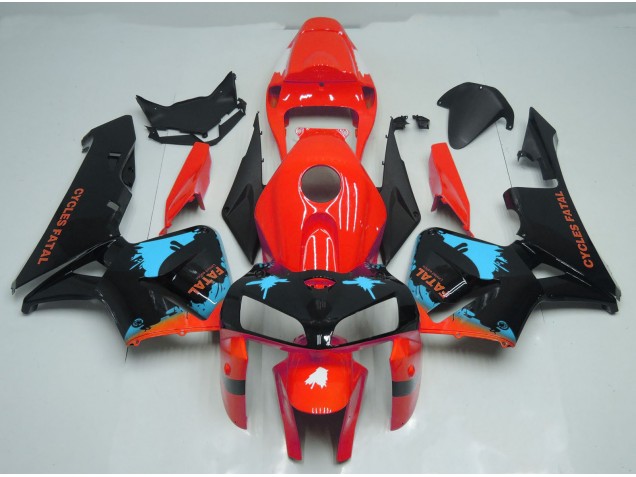 Splatter Azzurro Su Rosso 05-06 Honda CBR600RR Carene Moto Splatter Azzurro Su Rosso 05-06 Honda CBR600RR Carene Moto