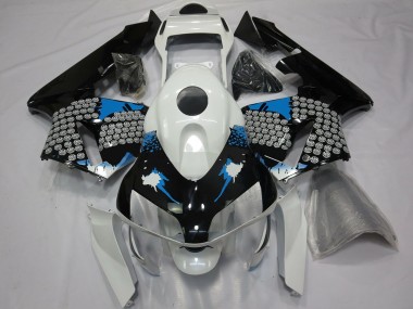 Splatter Bianco & Nero Blu 03-04 Honda CBR600RR Carene Moto