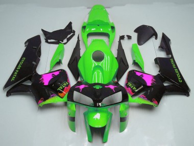 Splatter Rosa Sul Verde 05-06 Honda CBR600RR Carene Moto
