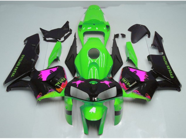 Splatter Rosa Sul Verde 05-06 Honda CBR600RR Carene Moto Splatter Rosa Sul Verde 05-06 Honda CBR600RR Carene Moto
